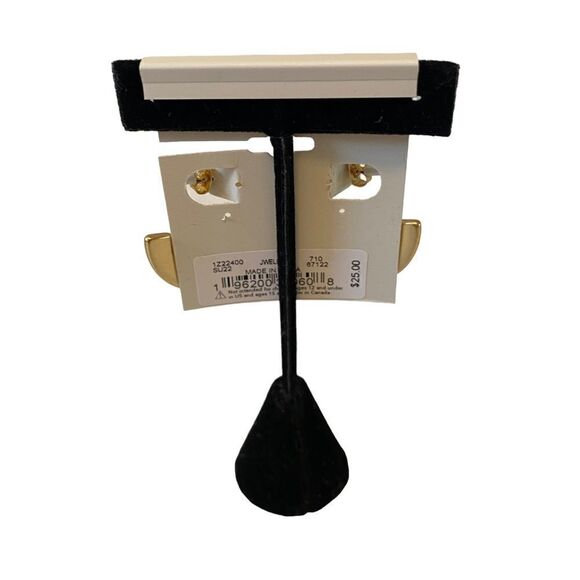 Lucky Brand Turquoise & Gold Toned Enamel Hoops. - Picture 4 of 6